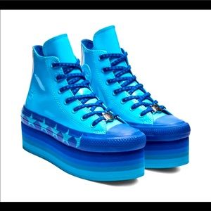Converse Blue Platform Shoes